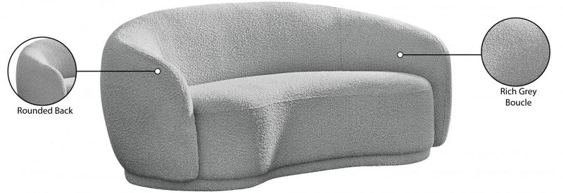 Hyde 64" Boucle Fabric Upholstered Loveseat in Grey - 693Grey-L