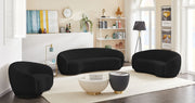 Hyde 89.5" Boucle Fabric Upholstered Sofa in Black - 693Black-S