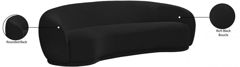 Hyde 89.5" Boucle Fabric Upholstered Sofa in Black - 693Black-S