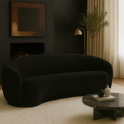 Hyde 89.5" Boucle Fabric Upholstered Sofa in Black - 693Black-S