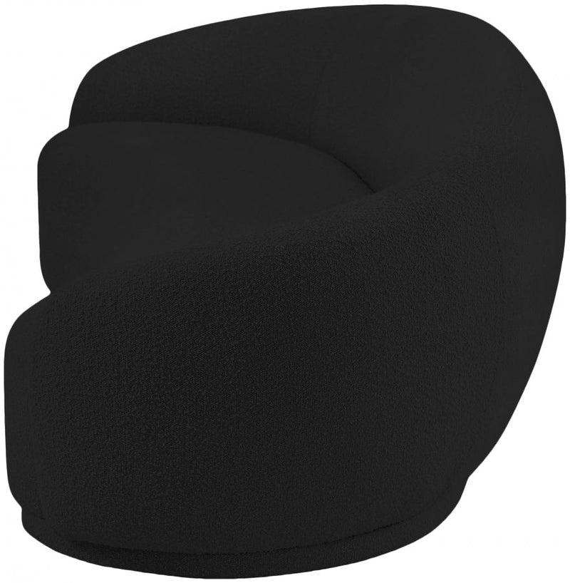 Hyde 89.5" Boucle Fabric Upholstered Sofa in Black - 693Black-S