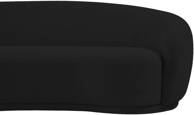Hyde 89.5" Boucle Fabric Upholstered Sofa in Black - 693Black-S