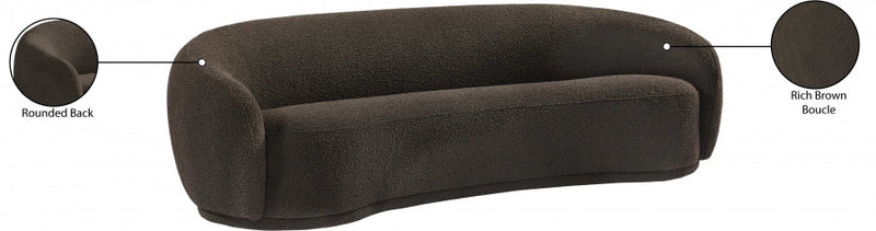 Hyde 89.5" Boucle Fabric Upholstered Sofa in Brown - 693Brown-S