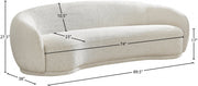 Hyde 89.5" Boucle Fabric Upholstered Sofa in Cream - 693Cream-S