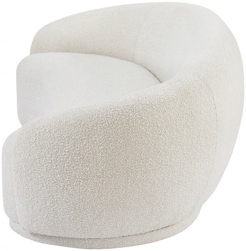 Hyde 89.5" Boucle Fabric Upholstered Sofa in Cream - 693Cream-S