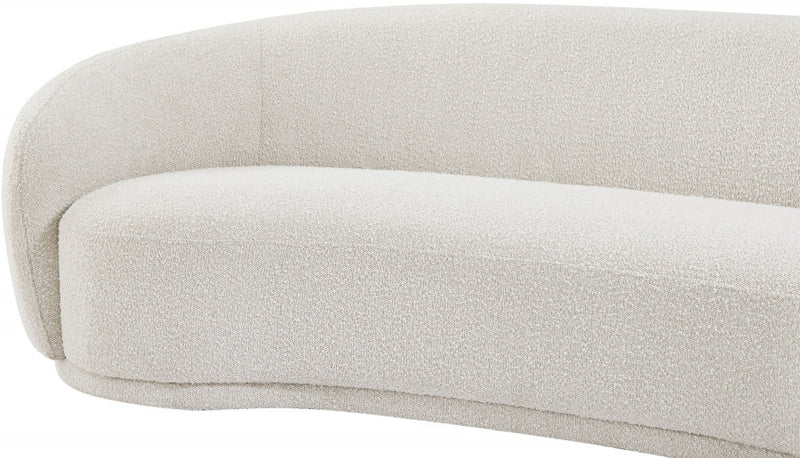 Hyde 89.5" Boucle Fabric Upholstered Sofa in Cream - 693Cream-S