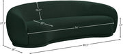 Hyde 89.5" Boucle Fabric Upholstered Sofa in Green - 693Green-S