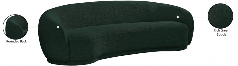Hyde 89.5" Boucle Fabric Upholstered Sofa in Green - 693Green-S