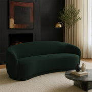 Hyde 89.5" Boucle Fabric Upholstered Sofa in Green - 693Green-S