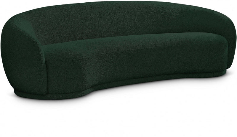 Hyde 89.5" Boucle Fabric Upholstered Sofa in Green - 693Green-S
