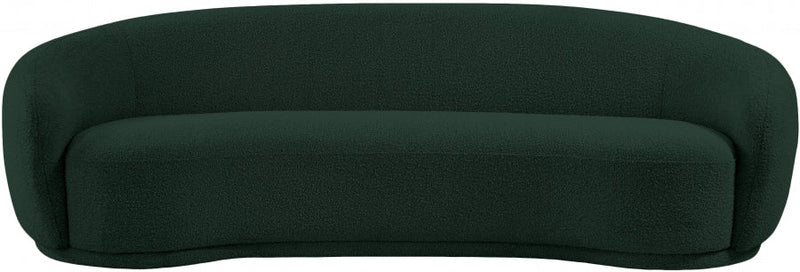 Hyde 89.5" Boucle Fabric Upholstered Sofa in Green - 693Green-S