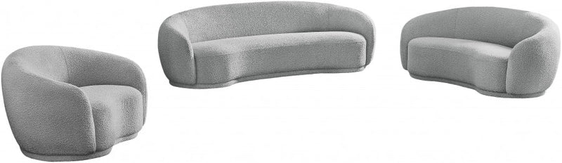 Hyde 89.5" Boucle Fabric Upholstered Sofa in Grey - 693Grey-S