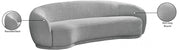 Hyde 89.5" Boucle Fabric Upholstered Sofa in Grey - 693Grey-S