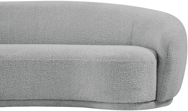 Hyde 89.5" Boucle Fabric Upholstered Sofa in Grey - 693Grey-S