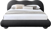 Hyde Boucle Fabric King Bed (3 Boxes) Black - Gate FurnitureKing Bed