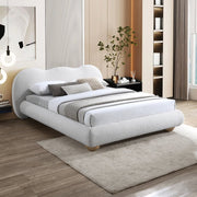Hyde Boucle Fabric King Bed (3 Boxes) Cream - Gate FurnitureKing Bed