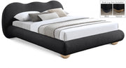 Hyde Boucle Fabric Queen Bed (3 Boxes) Black - Gate FurnitureQueen Bed