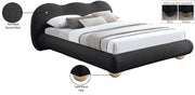 Hyde Boucle Fabric Queen Bed (3 Boxes) Black - Gate FurnitureQueen Bed