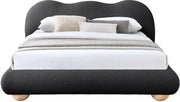 Hyde Boucle Fabric Queen Bed (3 Boxes) Black - Gate FurnitureQueen Bed