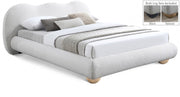 Hyde Boucle Fabric Queen Bed (3 Boxes) Cream - Gate FurnitureQueen Bed
