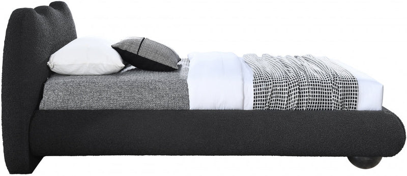 Hyde Boucle Fabric Twin Bed (3 Boxes) Black - Gate FurnitureTwin Bed