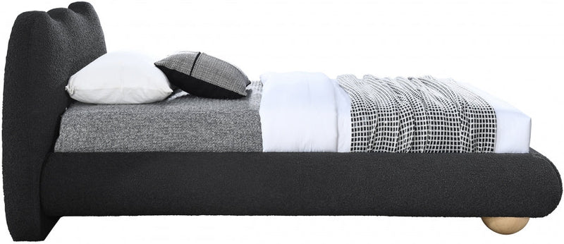 Hyde Boucle Fabric Twin Bed (3 Boxes) Black - Gate FurnitureTwin Bed