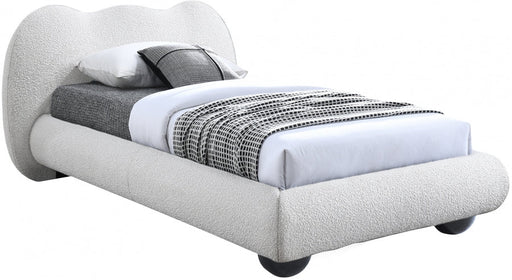 Hyde Boucle Fabric Twin Bed (3 Boxes) Cream - Gate FurnitureTwin Bed