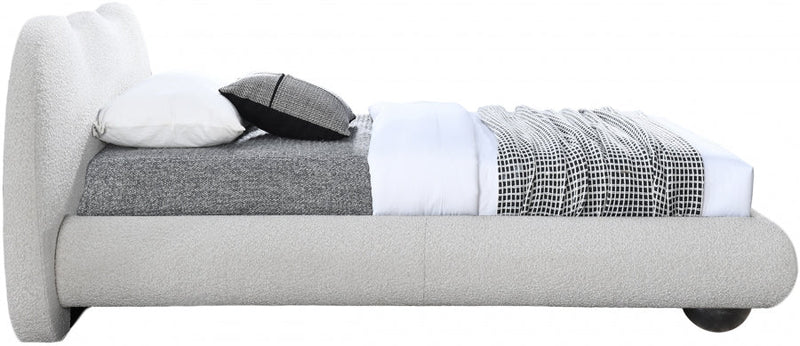Hyde Boucle Fabric Twin Bed (3 Boxes) Cream - Gate FurnitureTwin Bed