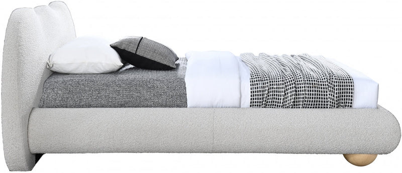 Hyde Boucle Fabric Twin Bed (3 Boxes) Cream - Gate FurnitureTwin Bed