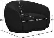 Hyde Boucle Fabric Upholstered Chair in Black - 693Black-C