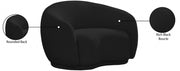 Hyde Boucle Fabric Upholstered Chair in Black - 693Black-C