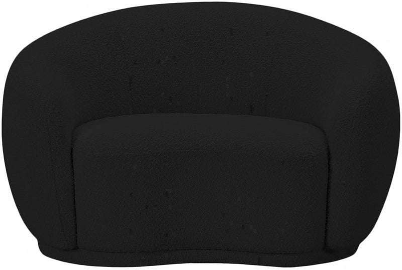 Hyde Boucle Fabric Upholstered Chair in Black - 693Black-C