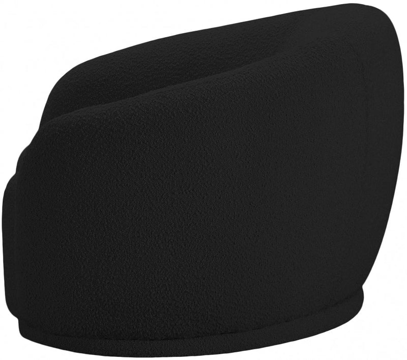 Hyde Boucle Fabric Upholstered Chair in Black - 693Black-C