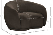 Hyde Boucle Fabric Upholstered Chair in Brown - 693Brown-C