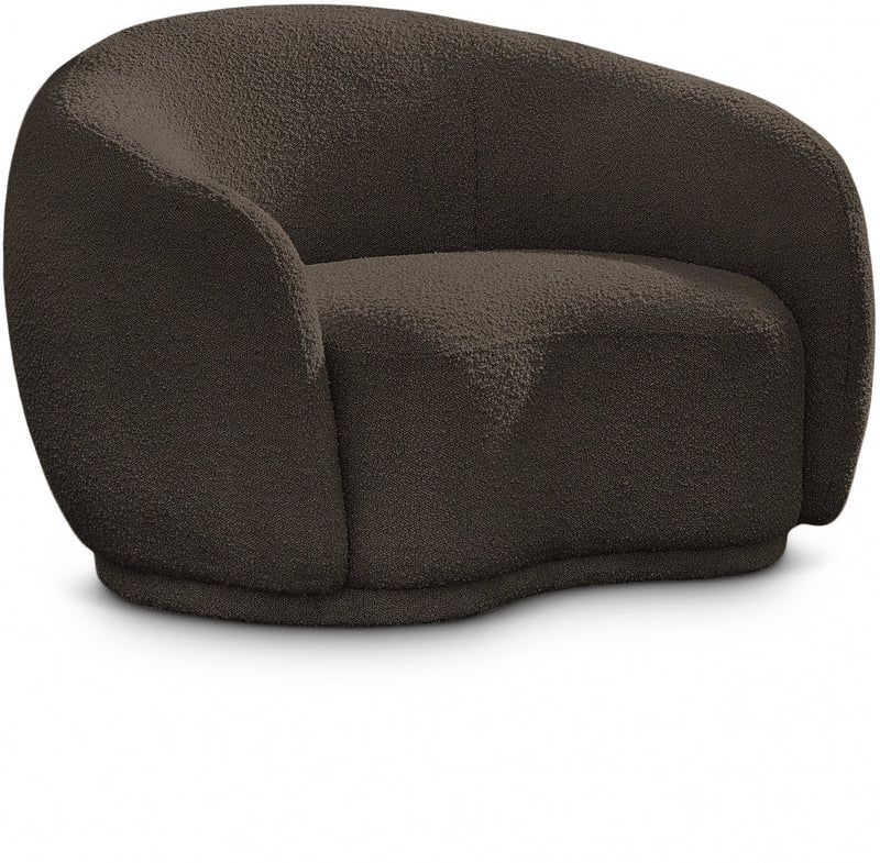 Hyde Boucle Fabric Upholstered Chair in Brown - 693Brown-C