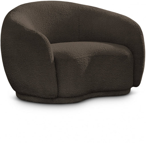Hyde Boucle Fabric Upholstered Chair in Brown - 693Brown-C