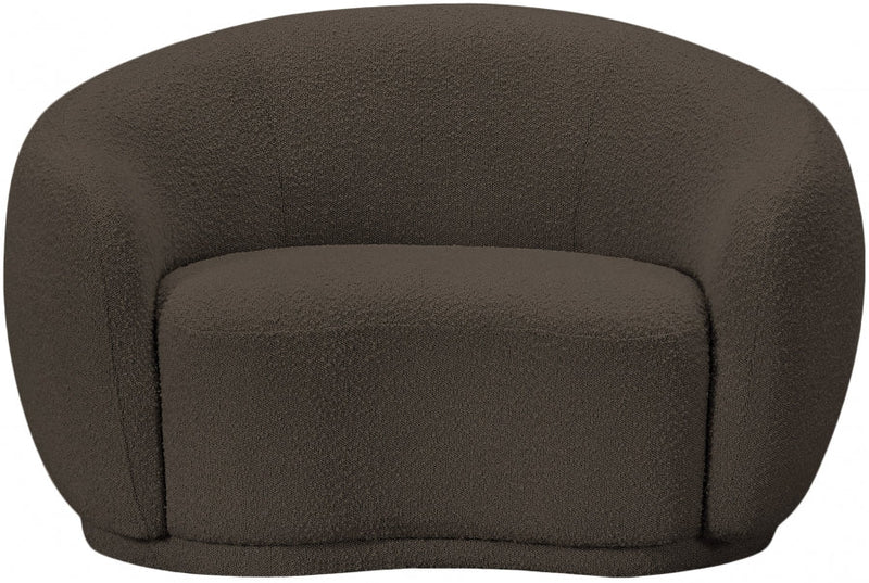 Hyde Boucle Fabric Upholstered Chair in Brown - 693Brown-C