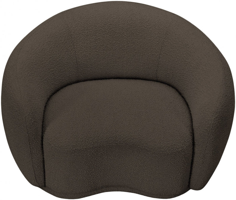 Hyde Boucle Fabric Upholstered Chair in Brown - 693Brown-C