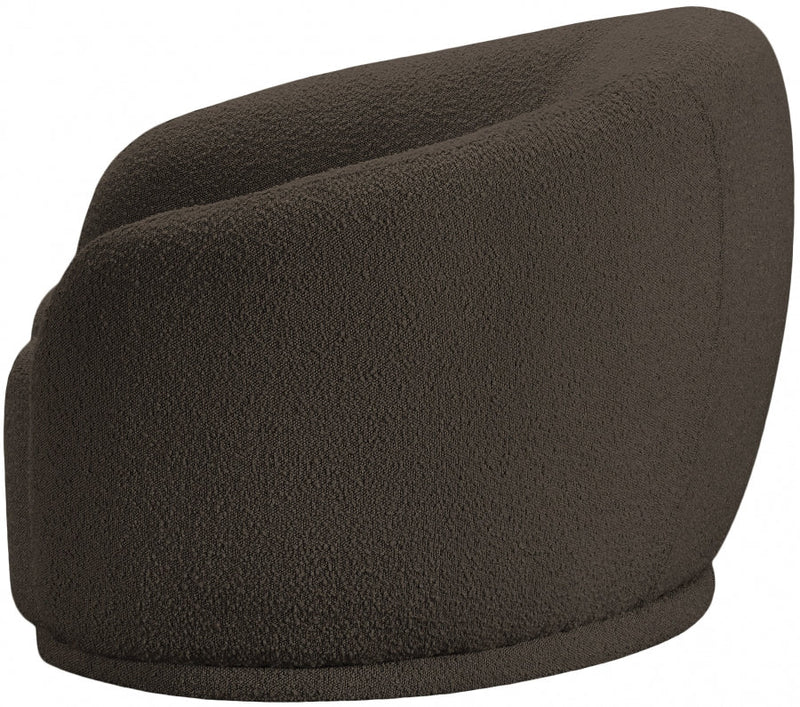 Hyde Boucle Fabric Upholstered Chair in Brown - 693Brown-C