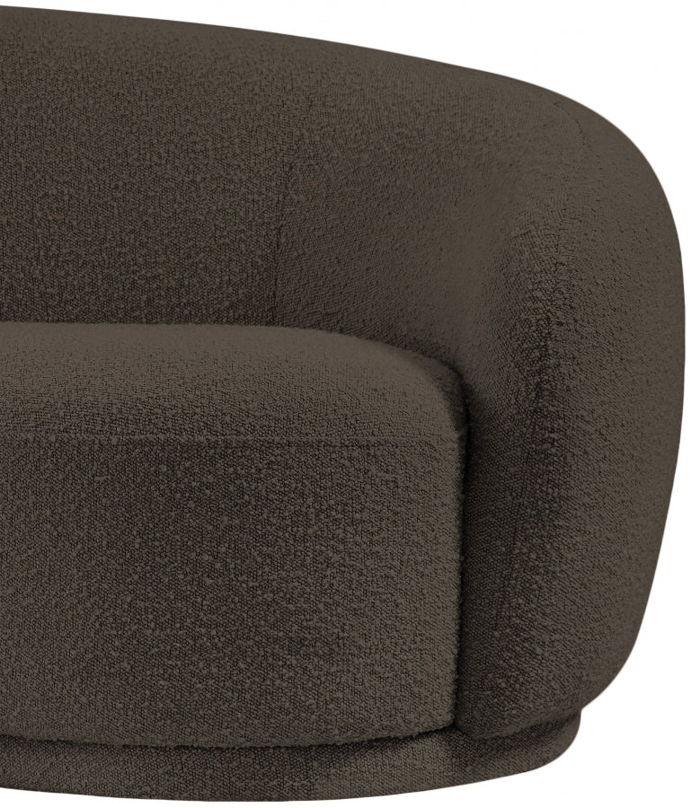 Hyde Boucle Fabric Upholstered Chair in Brown - 693Brown-C