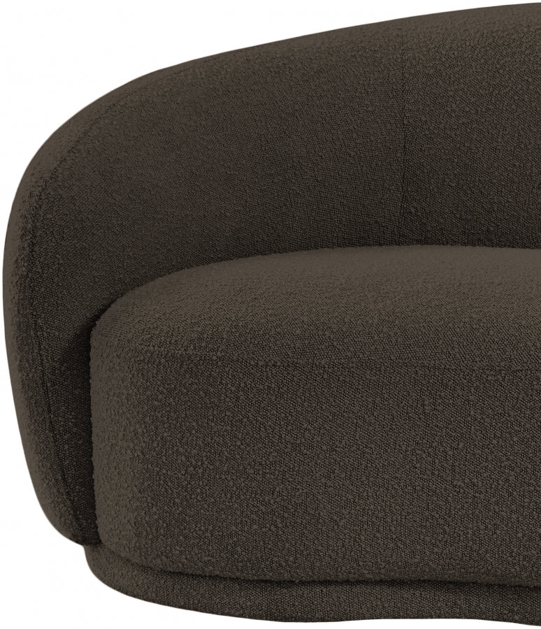 Hyde Boucle Fabric Upholstered Chair in Brown - 693Brown-C