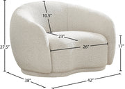 Hyde Boucle Fabric Upholstered Chair in Cream - 693Cream-C