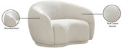 Hyde Boucle Fabric Upholstered Chair in Cream - 693Cream-C
