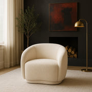 Hyde Boucle Fabric Upholstered Chair in Cream - 693Cream-C