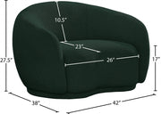 Hyde Boucle Fabric Upholstered Chair in Green - 693Green-C
