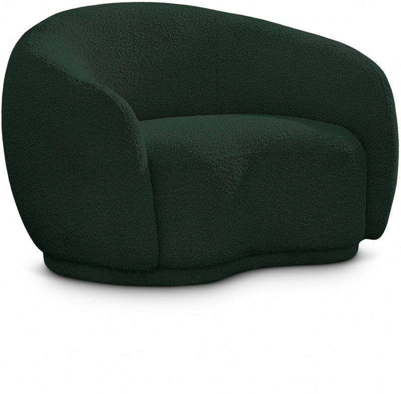 Hyde Boucle Fabric Upholstered Chair in Green - 693Green-C