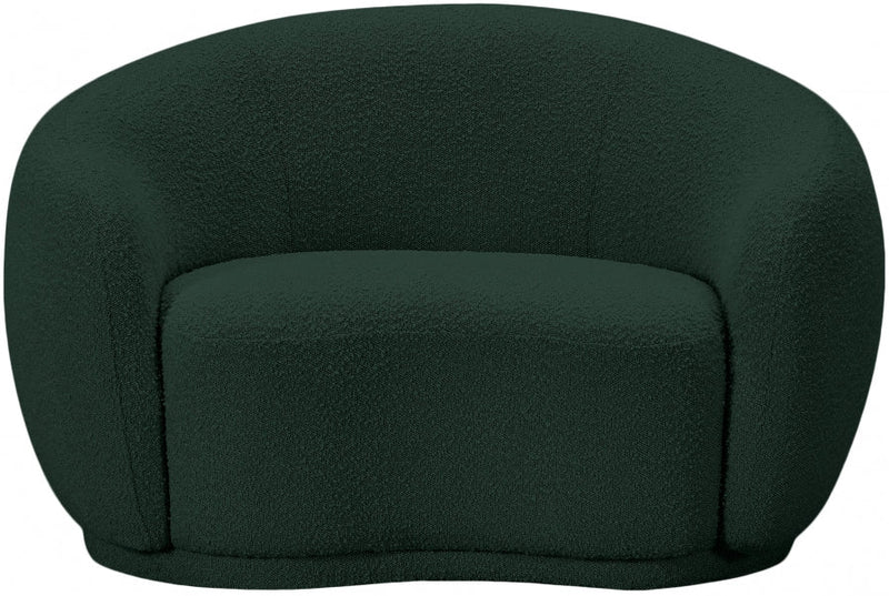 Hyde Boucle Fabric Upholstered Chair in Green - 693Green-C