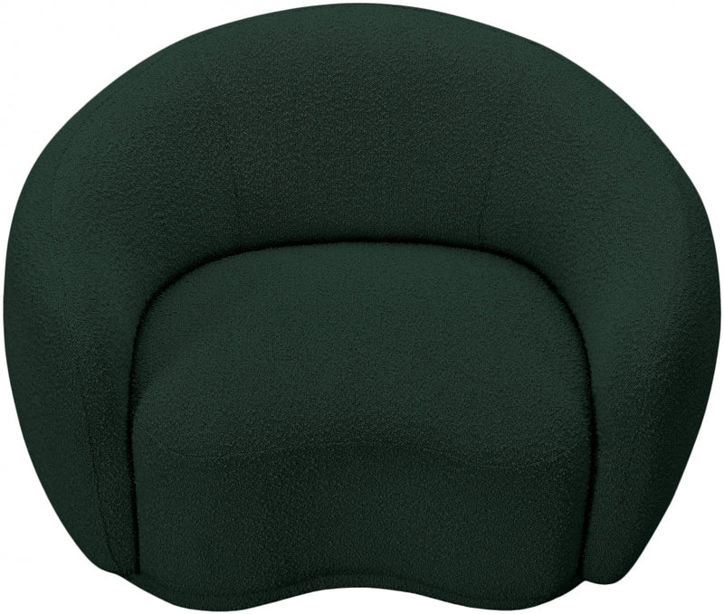 Hyde Boucle Fabric Upholstered Chair in Green - 693Green-C