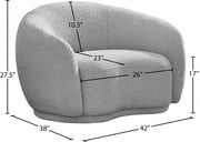 Hyde Boucle Fabric Upholstered Chair in Grey - 693Grey-C