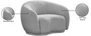 Hyde Boucle Fabric Upholstered Chair in Grey - 693Grey-C